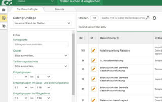 Ausschnitt Stellenbewertungsportal Kasaia Quervergleiche