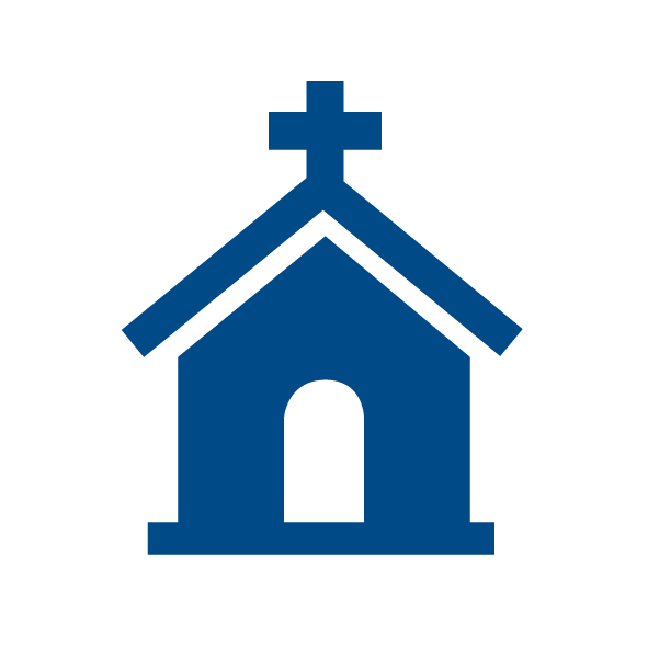 Icon Haus mit Kreuz auf dem Dach