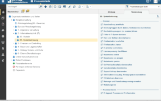Screenshot Verwendungsnachweis Prozesskontexte