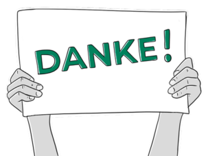 Hände, die ein Schild mit