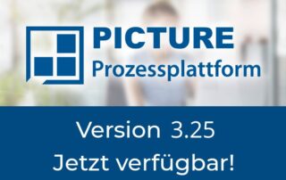 Symbolbild mit Text: PICTURE-Prozessplattform Version 3.25 jetzt verfügbar